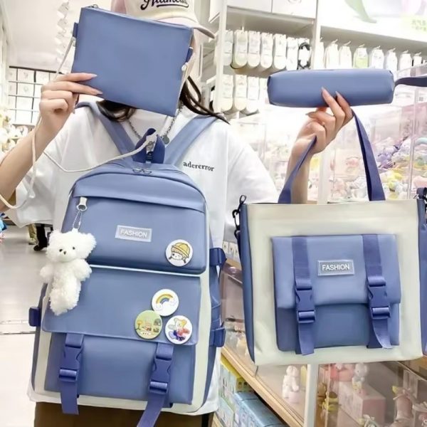 Canvas Cute School Bags for Girls 4Pcs/set