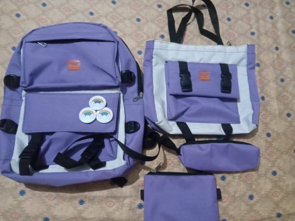 Canvas Cute School Bags for Girls 4Pcs/set