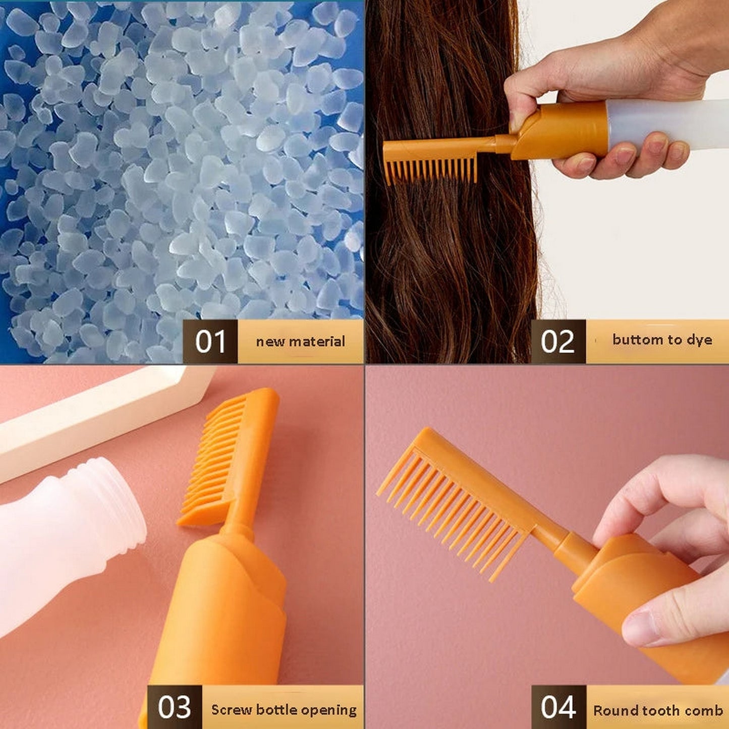 Brush Bottle With Comb Teeth Use For Oil And Hair Dye Application - FlyingCart.pk