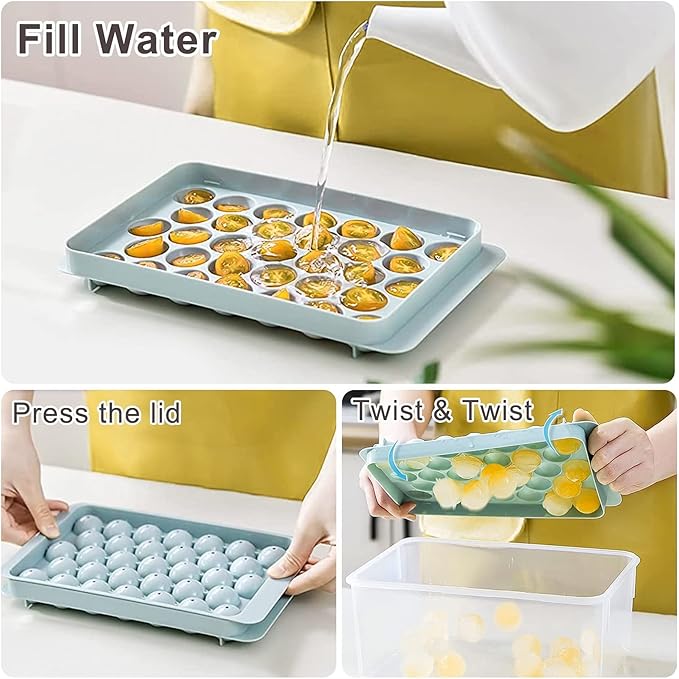 2 in 1 Leak Proof Ice Cube Tray with Lid-FlyingCart.pk