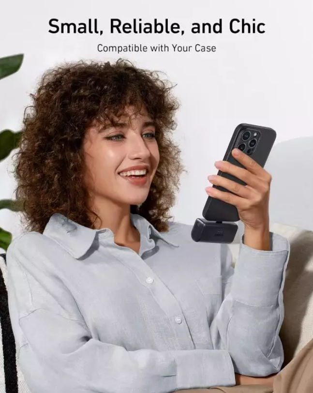 Nano 5,000mah Powerbank 22.5w, Built in Usb-C with Foldable Connector Black-FlyingCart.pk