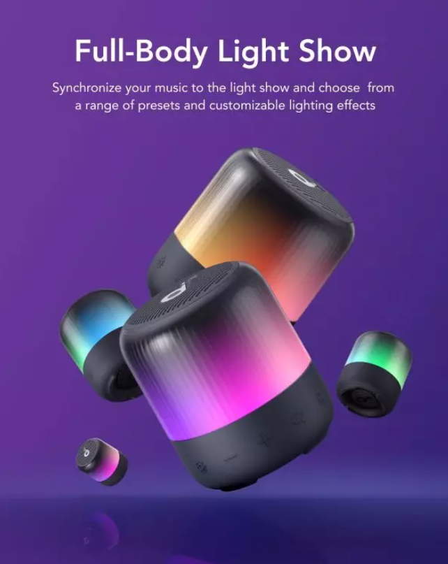 Soundcore Glow Mini Portable Bluetooth Speaker Black-FlyingCart.pk