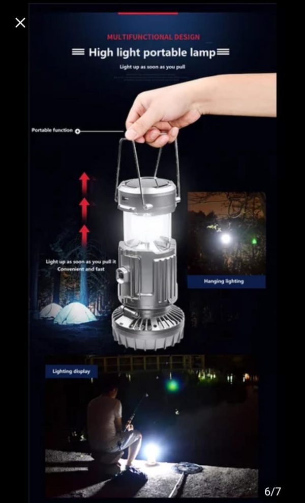 6-in-1 Portable Outdoor LED Camping Lantern with Fan - Flyingcart.pk