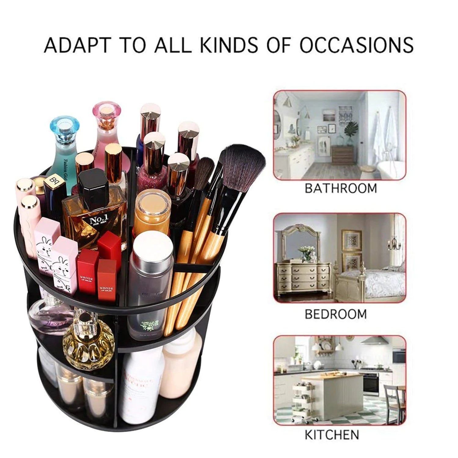Black Rotating Organizer - FlyingCart.pk