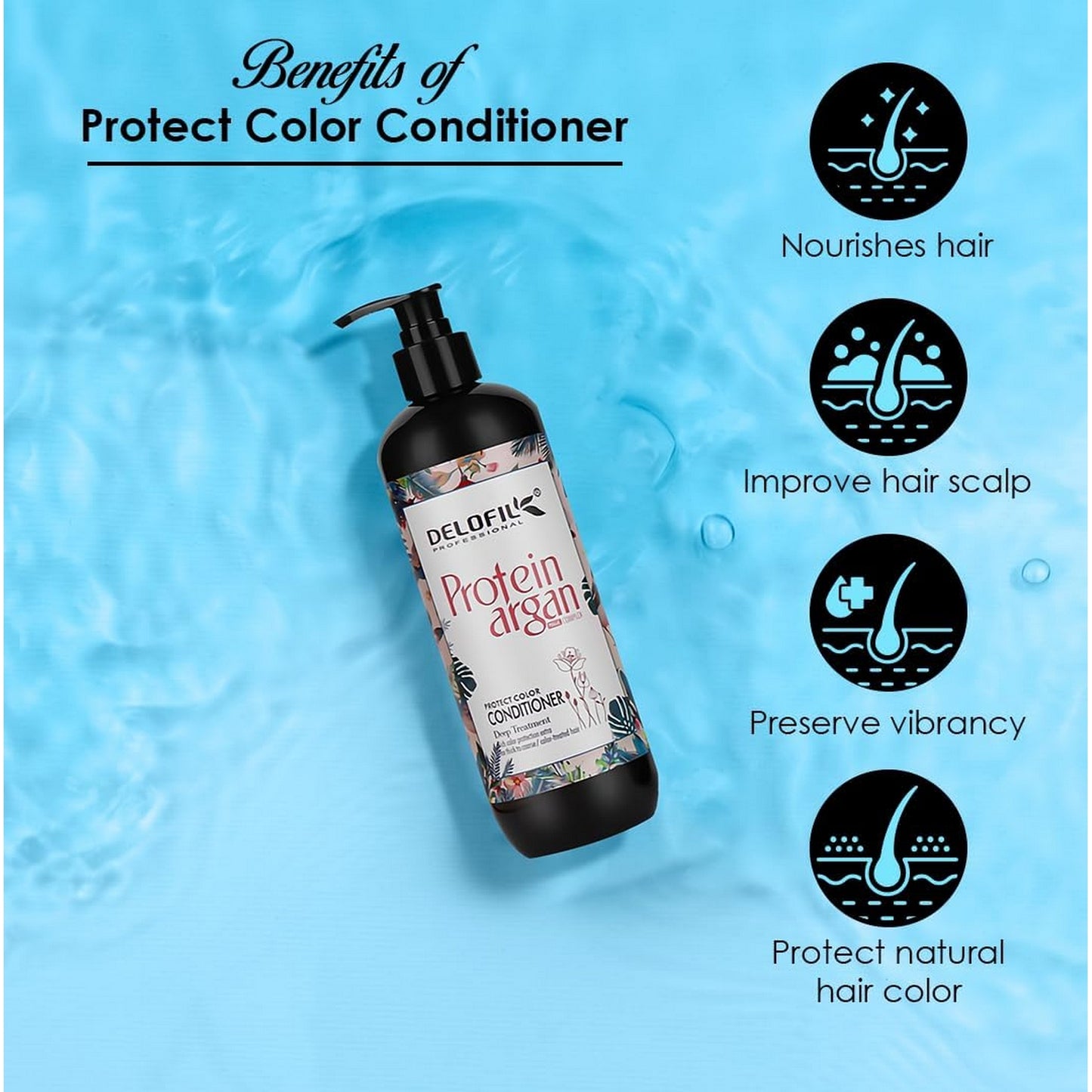 DELOFIL Argan Oil Protein Magic Complex Protect Color Conditioner 500ml - FlyingCart.pk