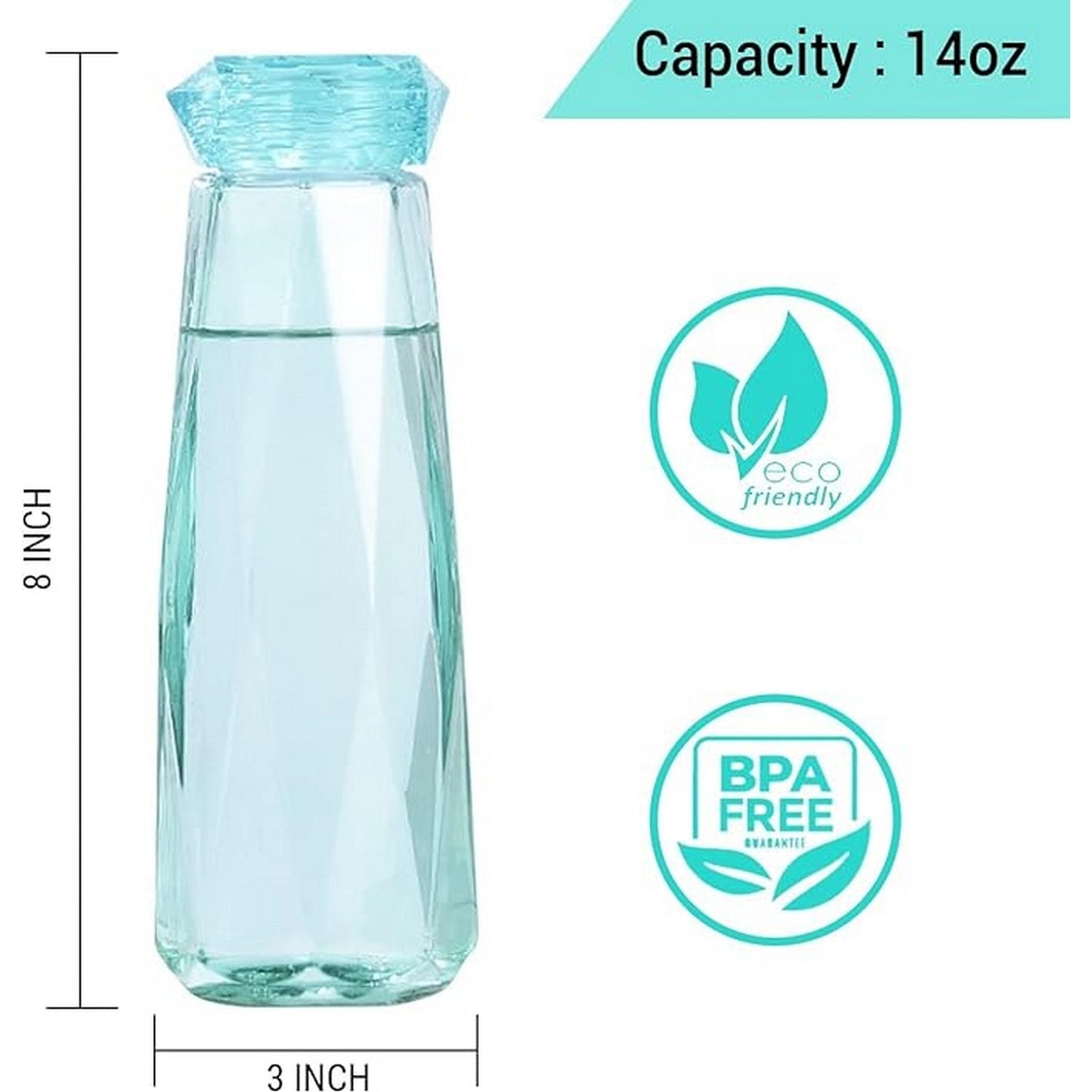 Diamond Glass Water Bottle 400ML - FlyingCart.pk