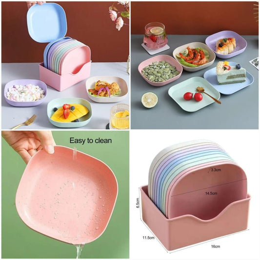 Plastic Plate Set Of 11 Pieces - FlyingCart.pk