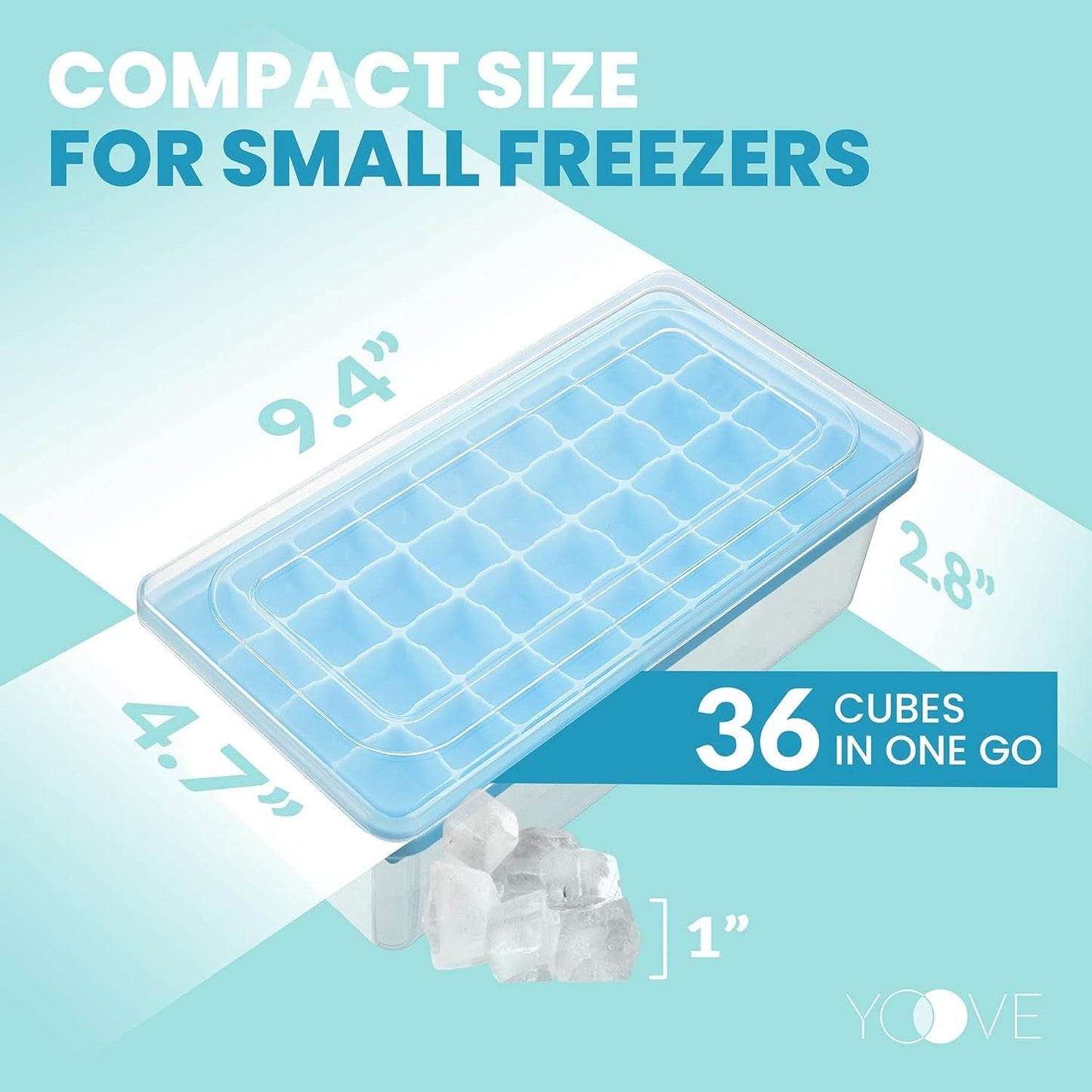 Ice Cube Tray With Lid And Bin 36 Nugget Silicone Ice Tray - FlyingCart.pk