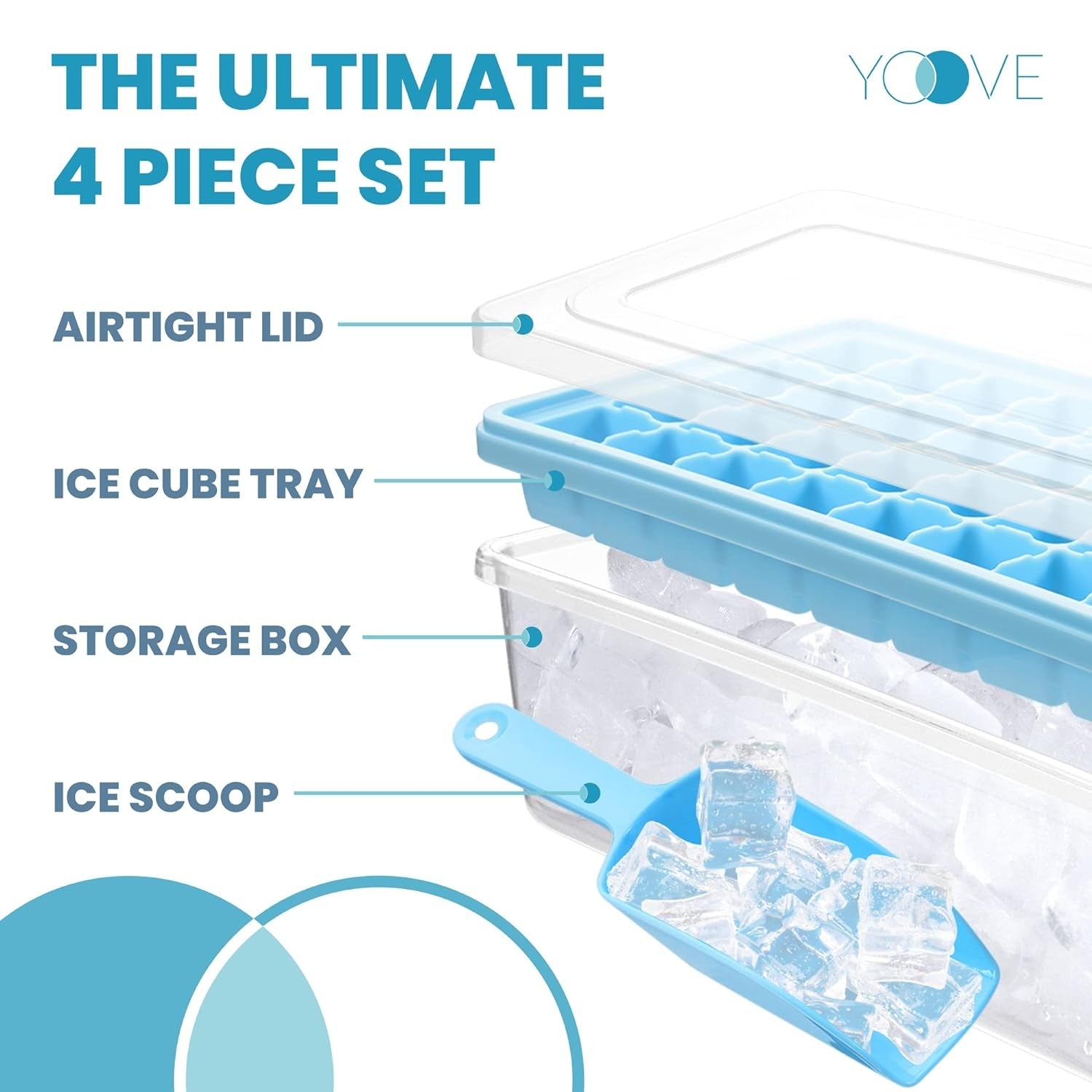 Ice Cube Tray With Lid And Bin 36 Nugget Silicone Ice Tray - FlyingCart.pk