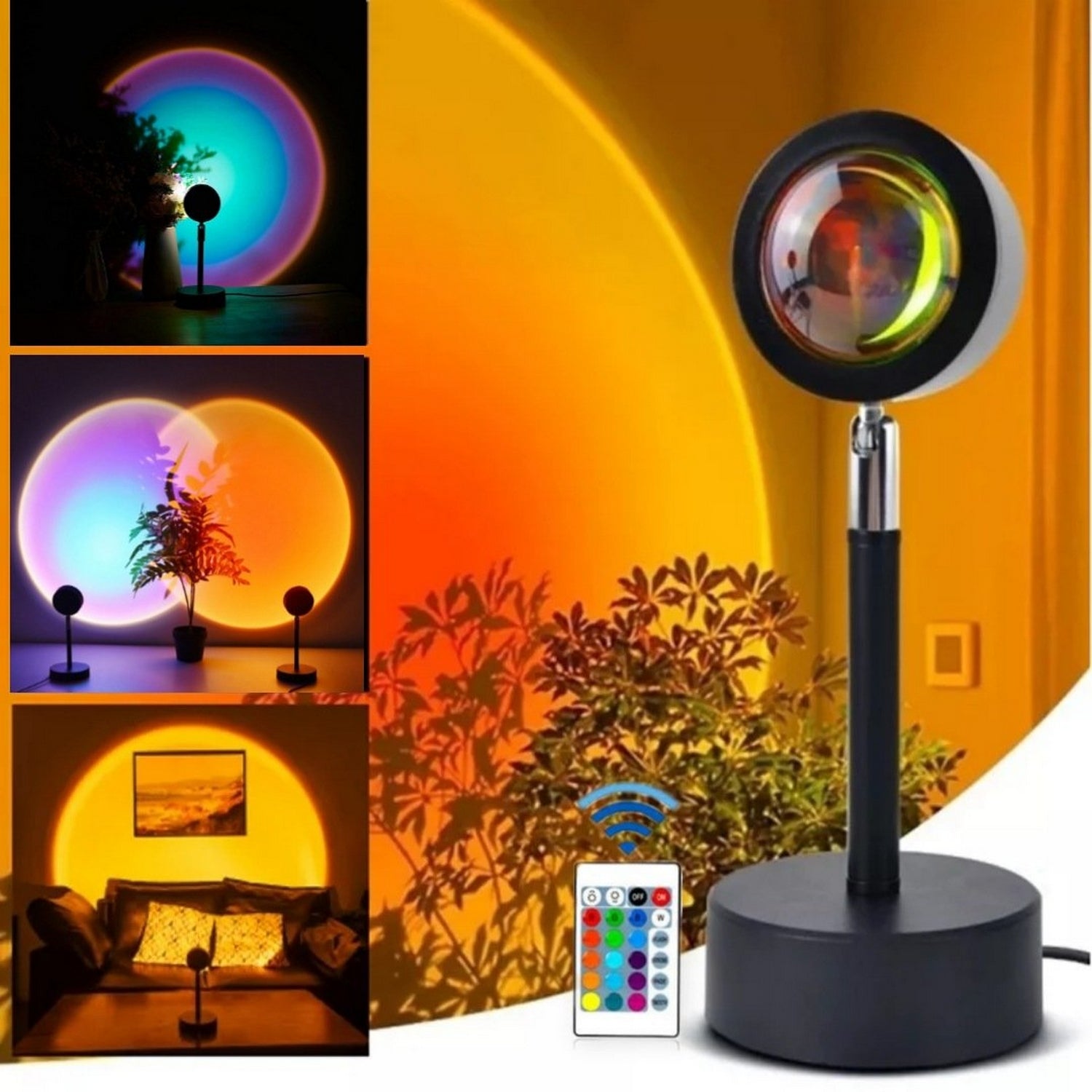Portable Rechargeable LED Sunset Lamp - FlyingCart.pk