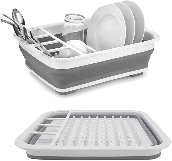 Basin Basket Dish Rack Kitchen Folding Silicone Dish Washing Drainer- FlyingCart.pk