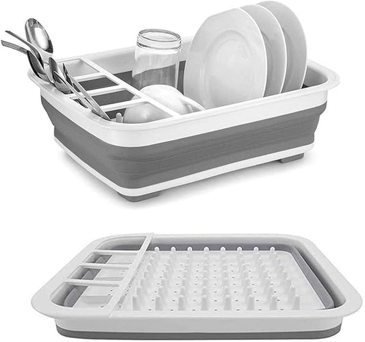 Basin Basket Dish Rack Kitchen Folding Silicone Dish Washing Drainer- FlyingCart.pk