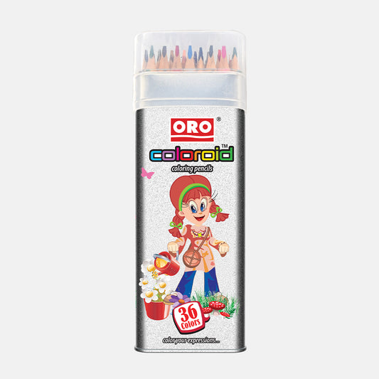 Coloroid 36 Color Pencils Tin Jar - FlyingCart.pk