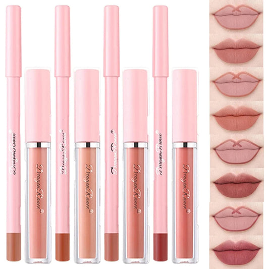 Dragon Ranee 4 Lip Gloss And 4 Lip Liner Pencil Set - FlyingCart.pk