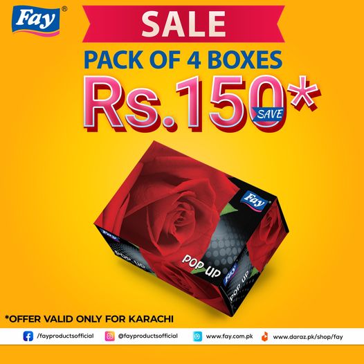 Fay Popup | Pack Of 4 - FlyingCart.pk