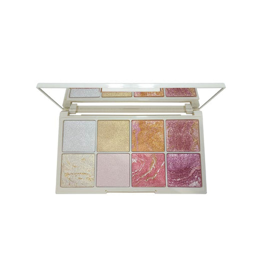 Glamorous Face 8 Colour Terracotta Blush & Shimmer Highlighter Kit - Flyingcart.pk