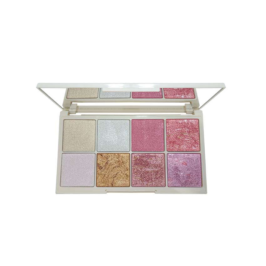 Glamorous Face 8 Colour Terracotta Blush & Shimmer Highlighter Kit - Flyingcart.pk