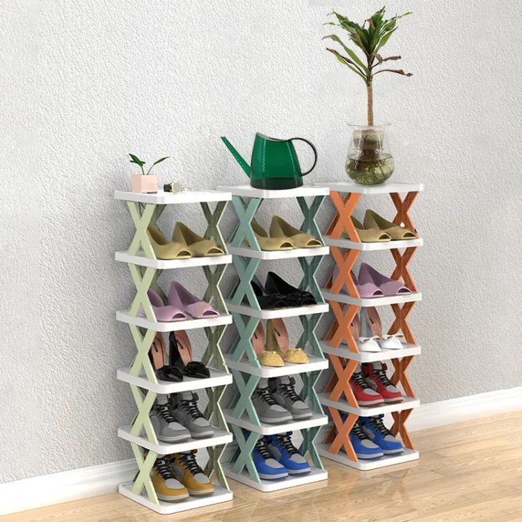 Foldable Plastic Shoe Rack Organizer X Type