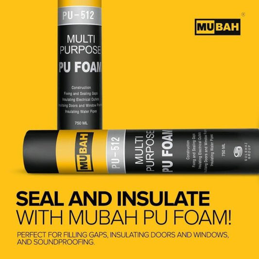 Mubah PU Foam Spray 750ml – High-Performance Expanding Sealant for Gaps, Cracks & Joints-Flyingcart.pk