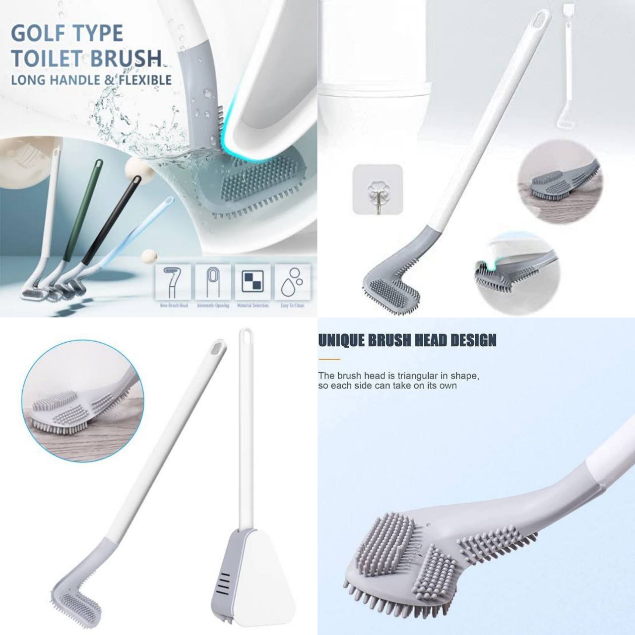 Silicone Hockey Toilet Brush - FlyingCart.pk