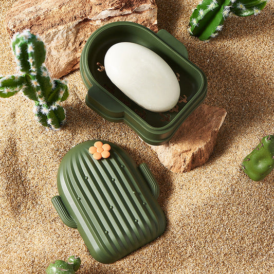 Soap Case Plant Cactus Shape Soap Drain Box Moisture Proof - FlyingCart.pk