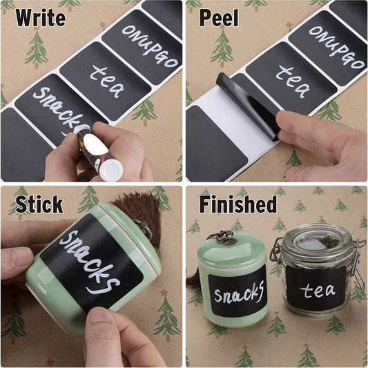Self Adhesive Sticky Black Labels Waterproof PVC Stickers - FlyingCart.pk