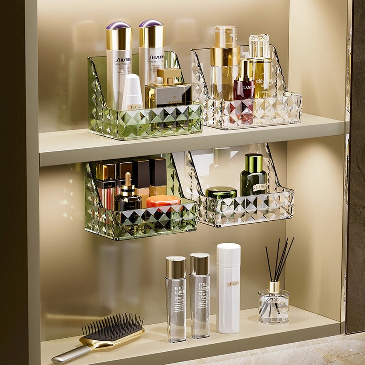 Wall-Mounted Cosmetic Organizer Rack - FlyingCart.pk