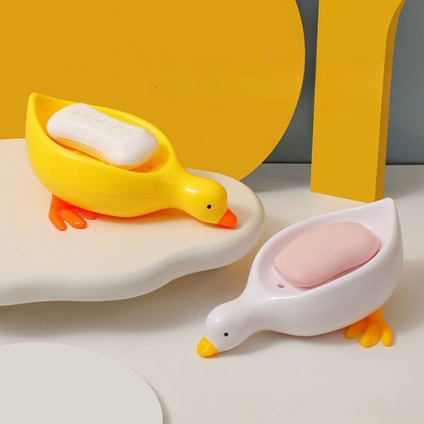 Cute Duck Self Draining Soap Holder Water Drainage - FlyingCart.pk