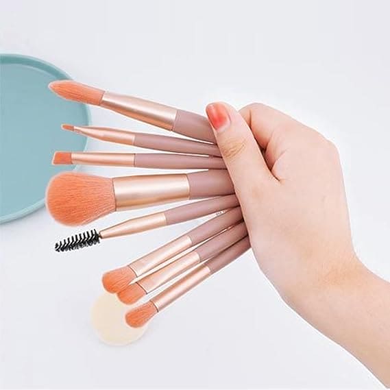 Pouch make up brush 8 piece set