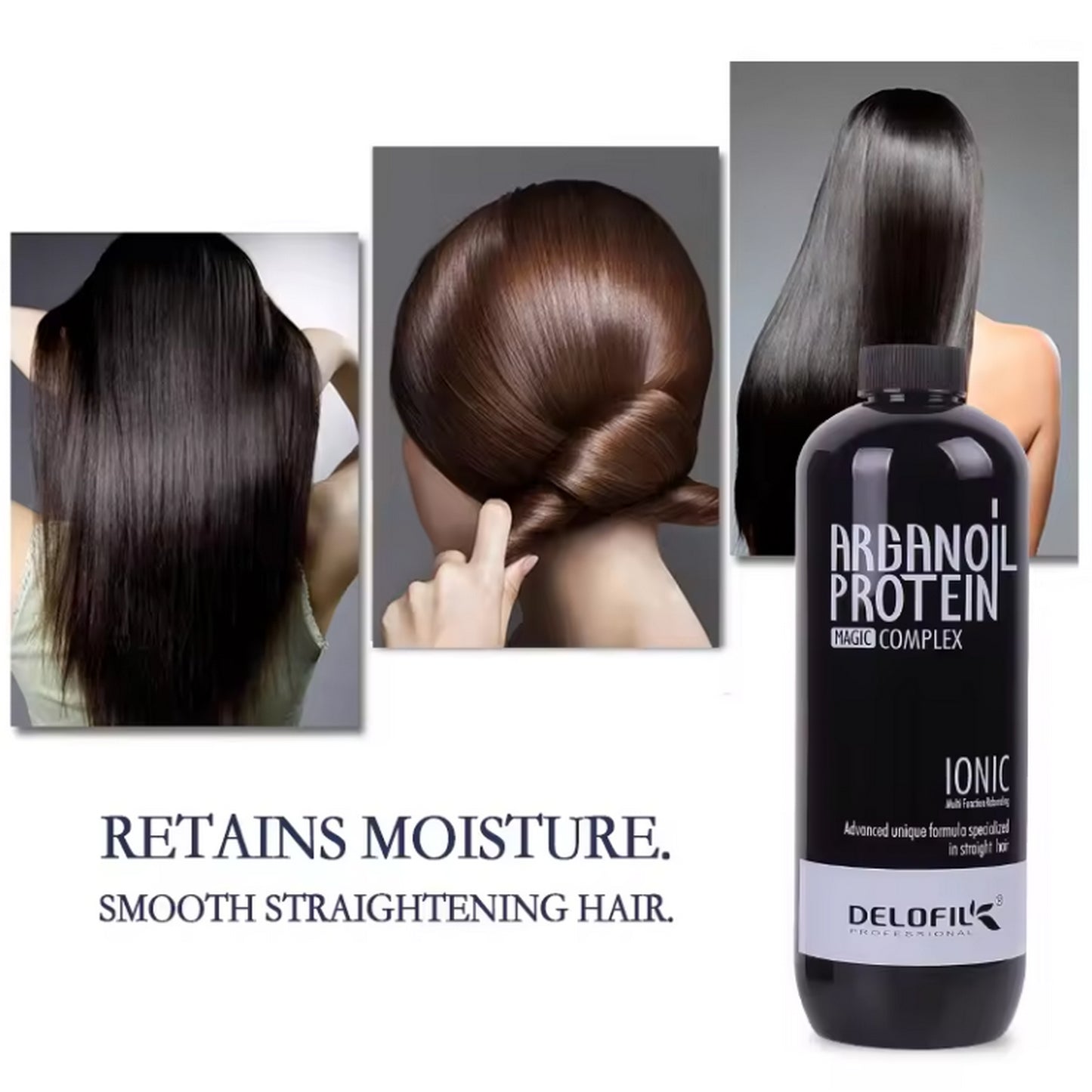 DELOFIL Ionic Argan Oil Protein Complex Hair Collagen Rebonding (3 In 1) 800ml - FlyingCart.pk