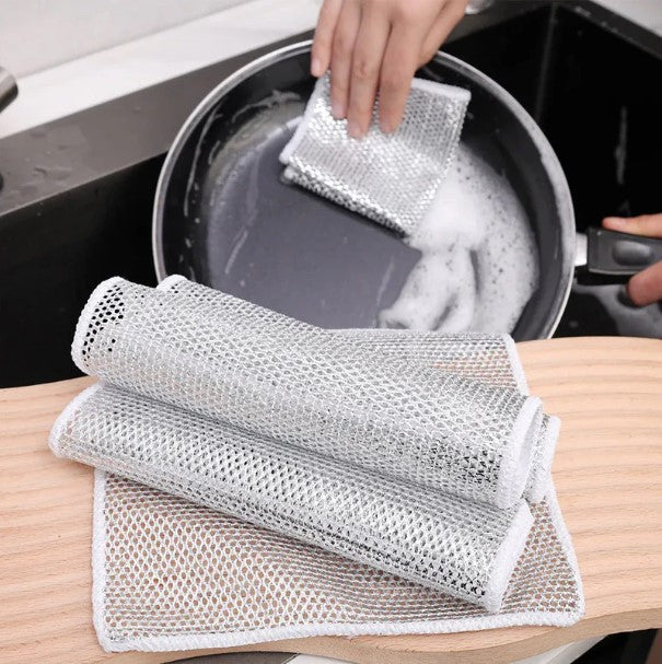 Silver Wire Cleaning Wash Towel Pack of 5 - FlyingCart.pk