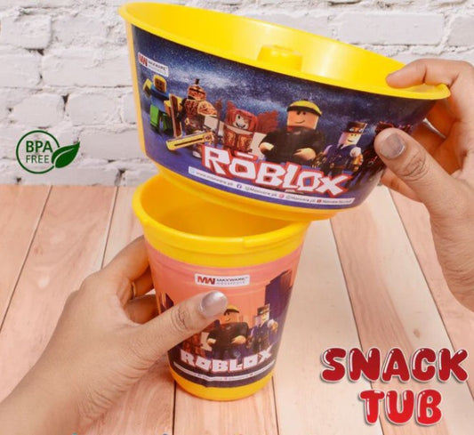 Snack Tub with Straw Glass For Kids 2 in 1 - FlyingCart.pk