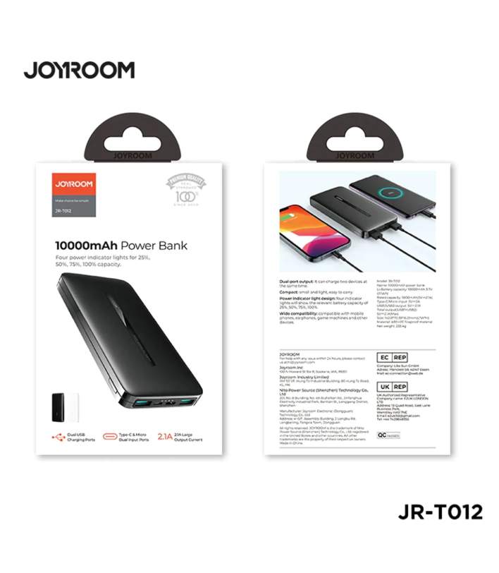 JOYROOM JR-T012 Power Bank 10000MAH-FlyingCart.pk