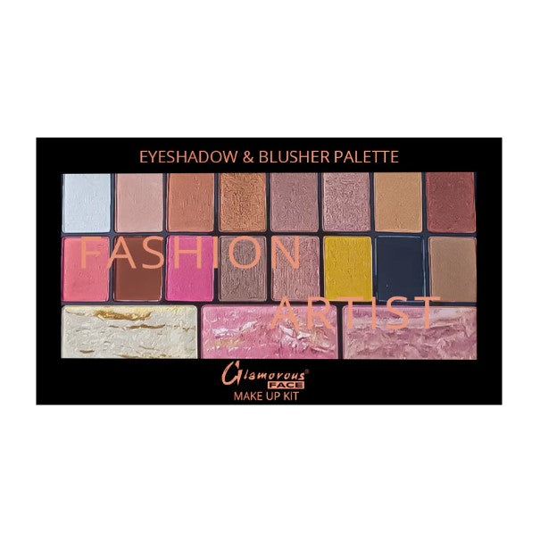 Glamorous Face Eyeshadow Palette 14 Shimmer, 2 Matte, Terracotta Blush, Highlighter - FlyingCart.pk
