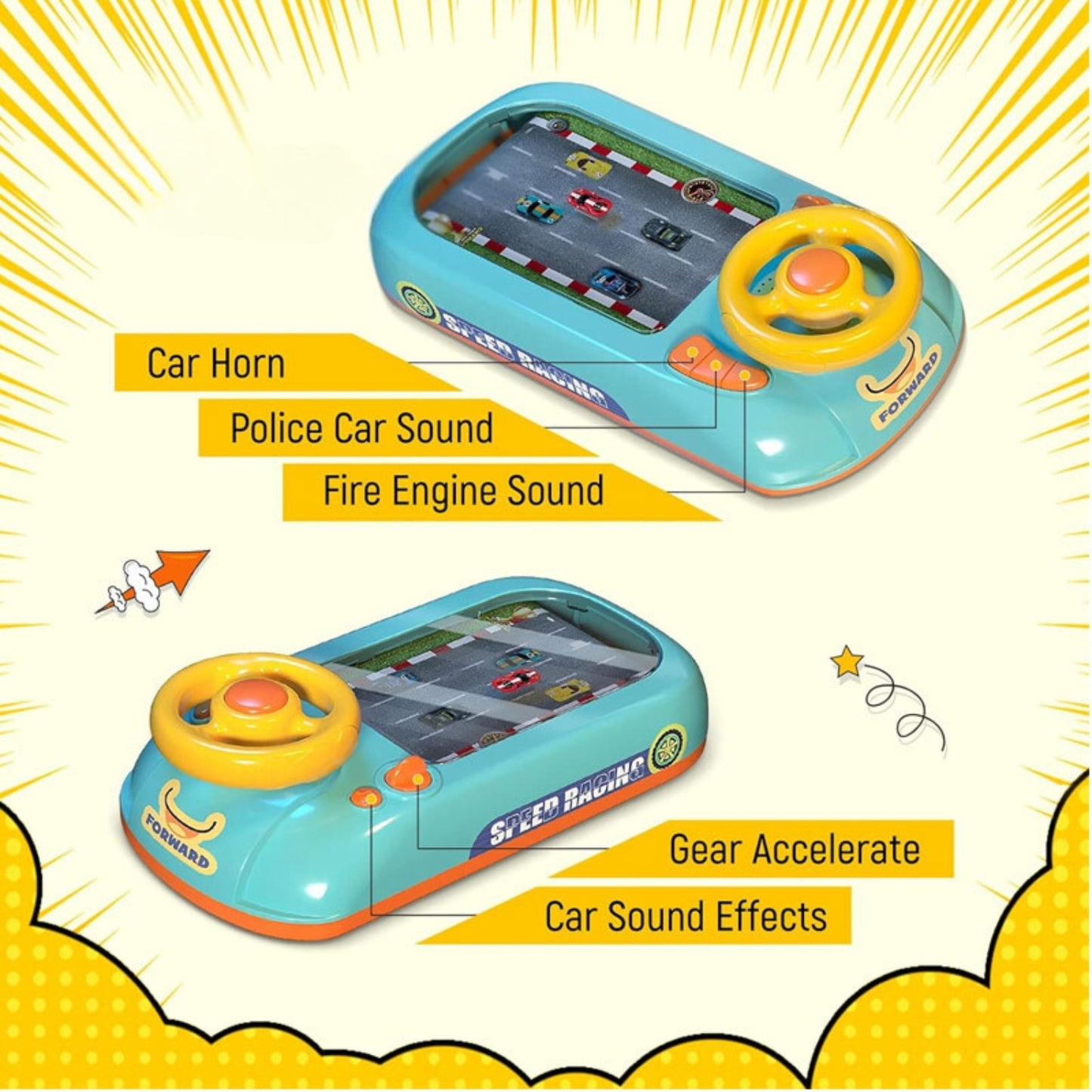 Kids Simulation Steering Wheel Toy Game - FlyingCart.pk