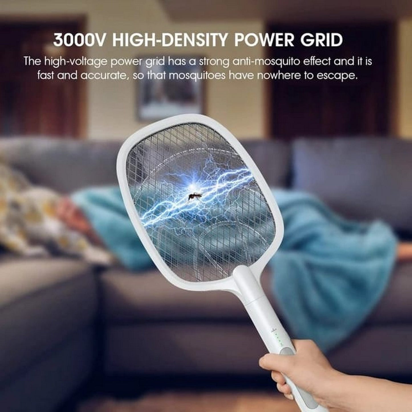 Electric Portable Mosquito Swatter Racket USB Rechargeable (2 In 1) - FlyingCart.pk