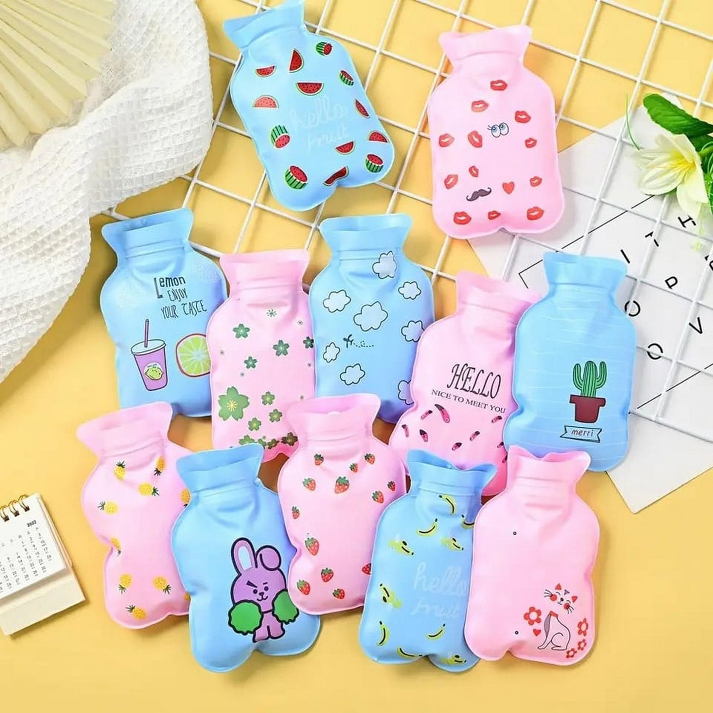 Hot And Cold Water Bag Hand Warmer With Lovely Cartoon - FlyingCart.pk