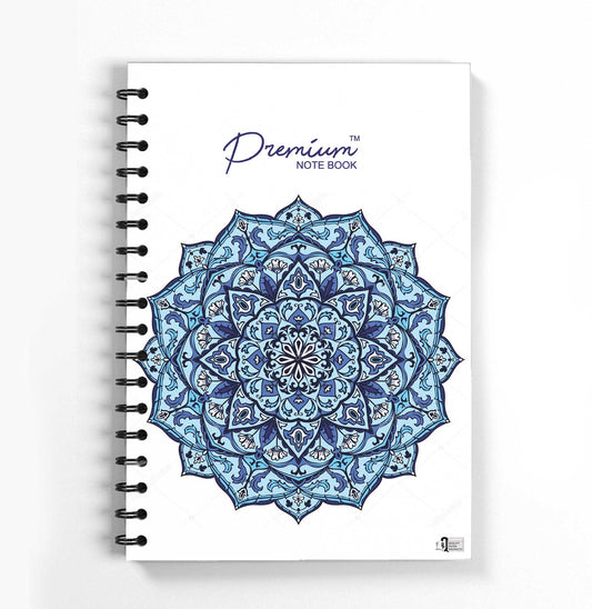 Premium A-5 Notebook (blue flower) - FlyingCart.pk