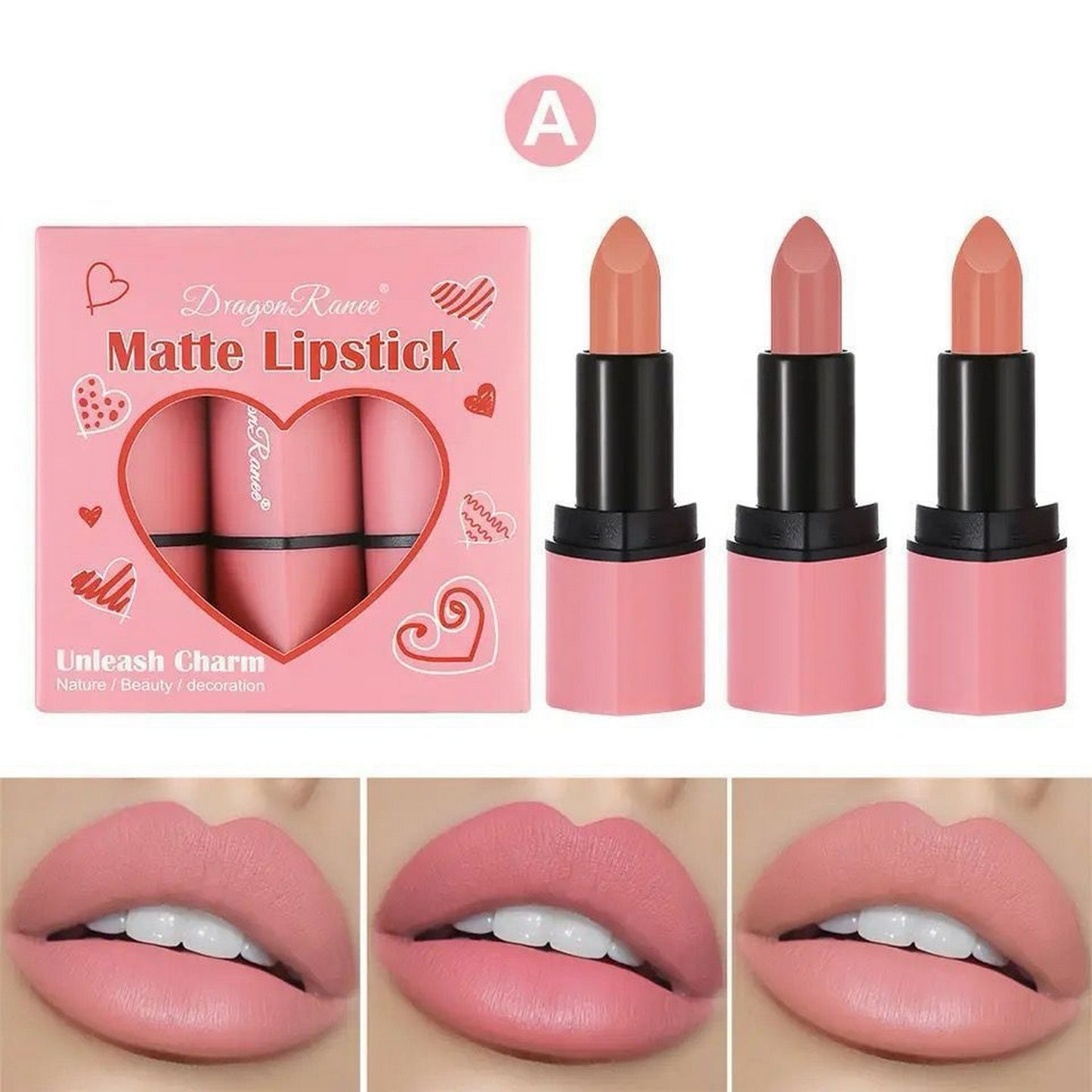 Dragon Ranee Charming Matte Lipstick (Pack Of 3) - FlyingCart.pk
