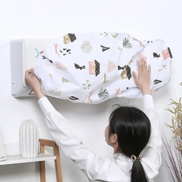 AC Protective Dust Cover – Cute Cartoon Print (1 Ton, Random Design & Color) - Flyingcart.pk