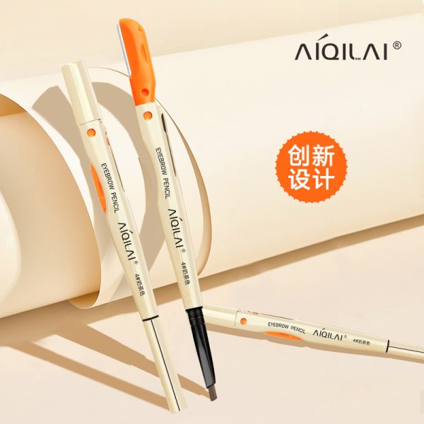 aiqilai-3-in-1-eyebrow-pencil-eyebrow-pencil-gel-anti-smudge-long-lasting-three-in-one-double-headed-folding-eyebrow-trimming-knife-brush-1-Flyingcart.pk