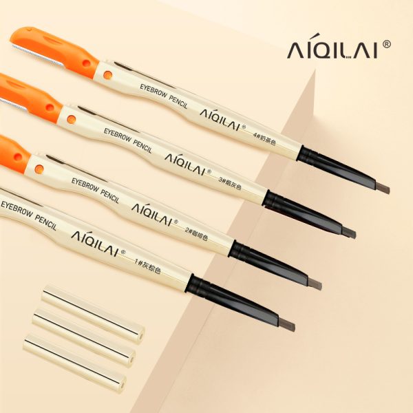 aiqilai-3-in-1-eyebrow-pencil-eyebrow-pencil-gel-anti-smudge-long-lasting-three-in-one-double-headed-folding-eyebrow-trimming-knife-brush-1-Flyingcart.pk
