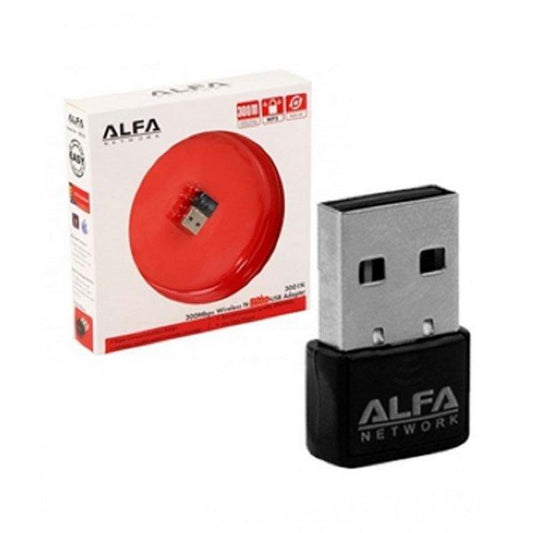 Alfa Mini USB WiFi Adapter | 300Mbps Wireless LAN Card for Computer & Laptop - Flyingcart.pk