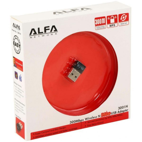 Alfa Mini USB WiFi Adapter | 300Mbps Wireless LAN Card for Computer & Laptop - Flyingcart.pk