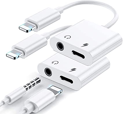 Apple iPhone Lightning to 3.5mm Earphone Jack & Mobile Charging Adapter - Flyingcart.pk