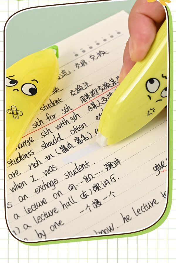 banana-shaped-correction-tape-fun-portable-eraser-tool-for-paper-labels-and-more-14cm-3-flyingcart.pk