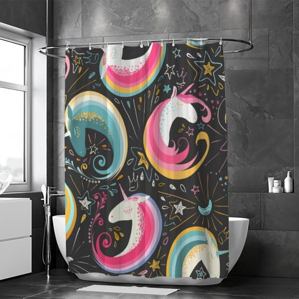 bathroom-shower-curtain-modern-waterproof-with-12-hooksrandom-1-flyingcart.pk