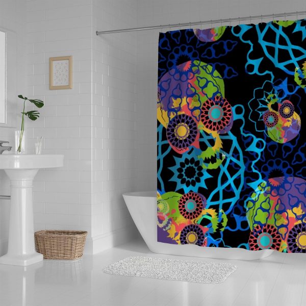 bathroom-shower-curtain-modern-waterproof-with-12-hooksrandom-1-flyingcart.pk