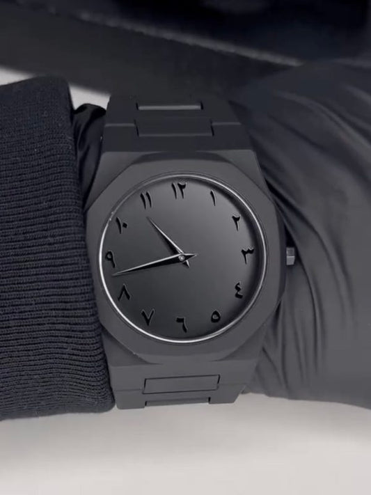 Black Aura Quartz Watch – Stylish Analog Watch for Men & Boys - Flyingcart.pk