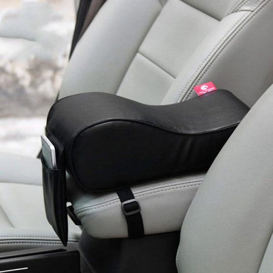 Black Car Center Console Armrest Cushion with Mobile Pocket - Flyingcart.pk
